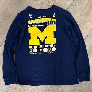 Nike Kids Long Sleeve Tee - Navy and Yellow